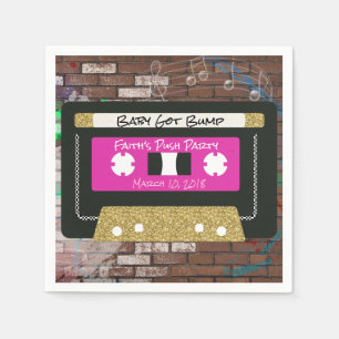 Baby Got Bump-Urban Pink Mixtape Napkins