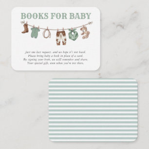 Baby Green Little Cowboy Books for Baby Enclosure Card