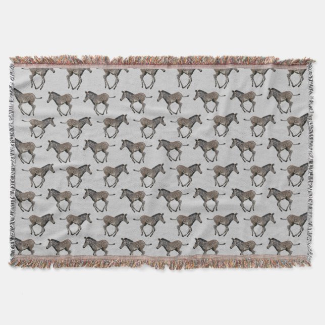 Baby Grevy's Zebra Throw Blanket (Light Grey) (Front)
