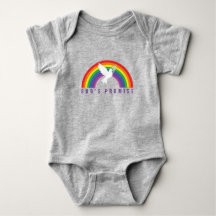 Baby Grey Snap Tee God's Promise Rainbow with Dove
