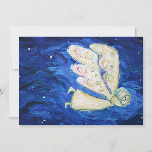 Baby Guardian Angel Art Invitations personnalisées (Devant)