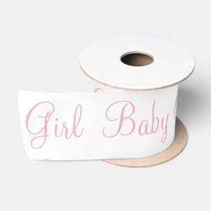 Baby Gurl Pink Elegant Modern Satin Ribbon