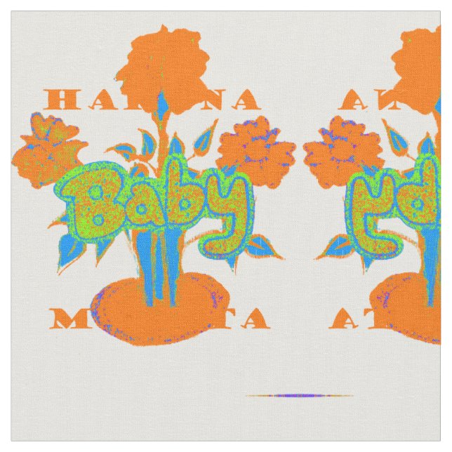 Baby Hakuna Matata Custom Combed Cotton Fabric (Close Up)