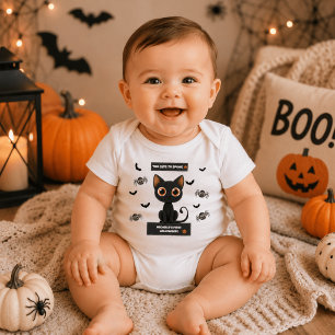 Baby Halloween Bodysuit – Cute Black Cat Custom