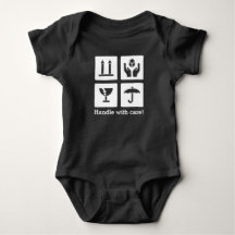 Baby "Handle with care" Jersey Bodysuit, black