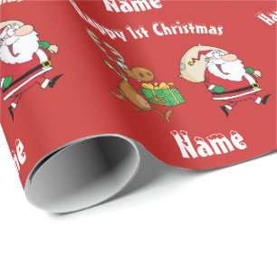 BABY Happy 1st Christmas Personalised Funny Wrapping Paper