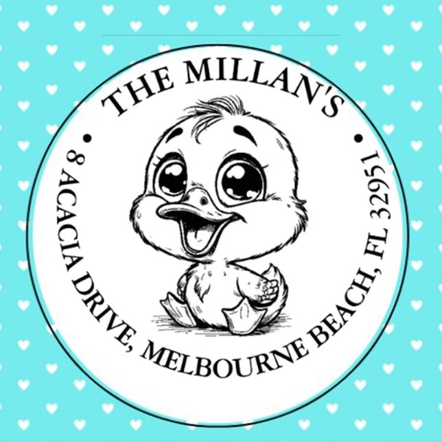 Baby Happy Duck theme Self-inking Stamp (Add a touch of charm to your projects with our Cheeky Fox Theme Self-Inking Stamp)