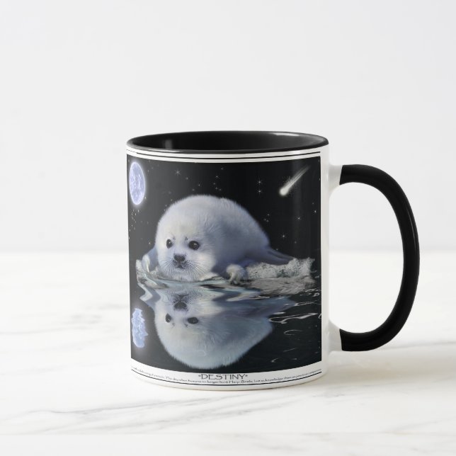 Baby Harp Seal & Moon Wildlife Supporter Mug cadea (Droite)