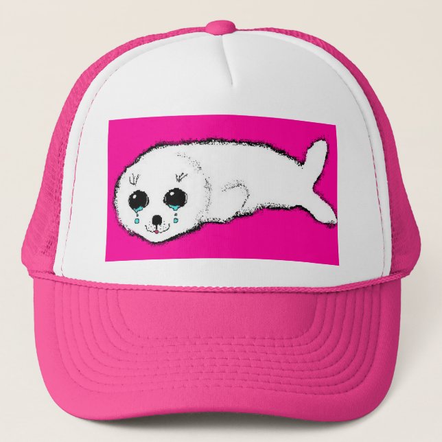 Baby Harp Seal Trucker Hat (Front)