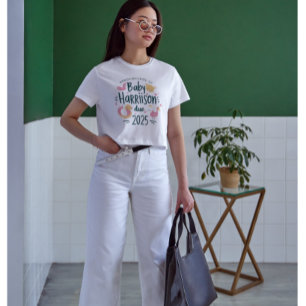 Baby Harrison Due 2025   Adorable Pregnancy  T-Shirt