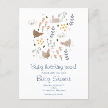 Baby Hatching Soon Chicken Baby Shower Invitation 