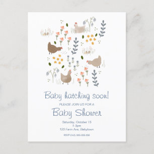 Baby Hatching Soon Chicken Baby Shower Invitation