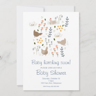 Baby Hatching Soon Chicken Baby Shower Invitation
