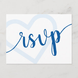 Baby Heart   Cerulean Blue Classic RSVP Entree Postcard