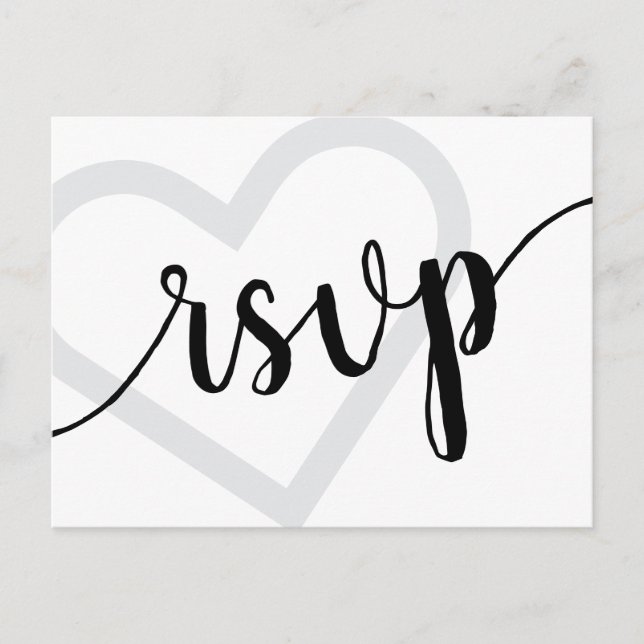 Baby Heart | Classic Black Script Shower Response Postcard (Front)
