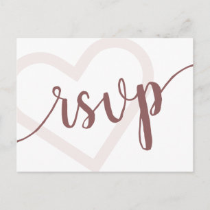 Baby Heart Desert Rose Taupe Flourish Script Postcard
