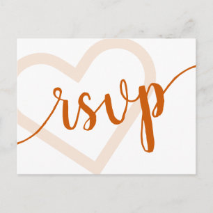 Baby Heart Fall Burnt Orange Flourish Response Postcard