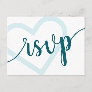 Baby Heart   Teal Dark Midnight Green Flourish  Postcard