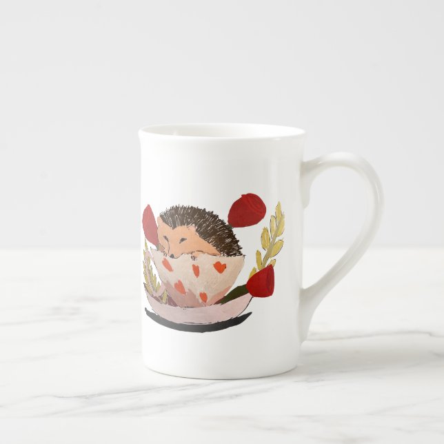 Baby Hedgehog Bone China Mug (Right)