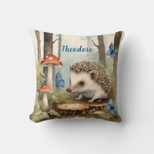 Baby Hedgehog Boys Personalized Throw Pillow