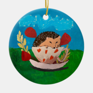 Baby Hedgehog Ceramic Ornament