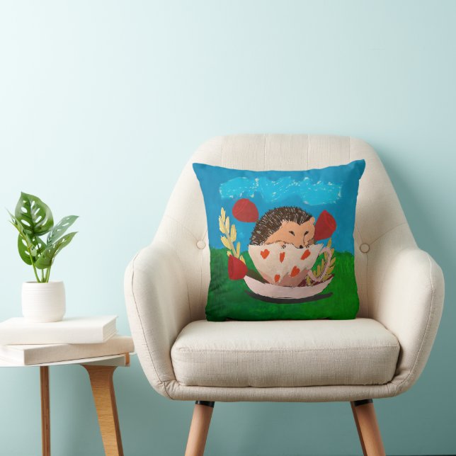 Baby Hedgehog Throw Pillow (Chair)