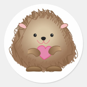 Baby Hedgehog w/Heart stickers