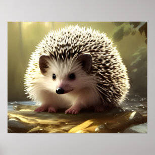 Baby Hedgehog Wildlife Portrait   Poster