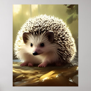 Baby Hedgehog Wildlife Portrait    Poster