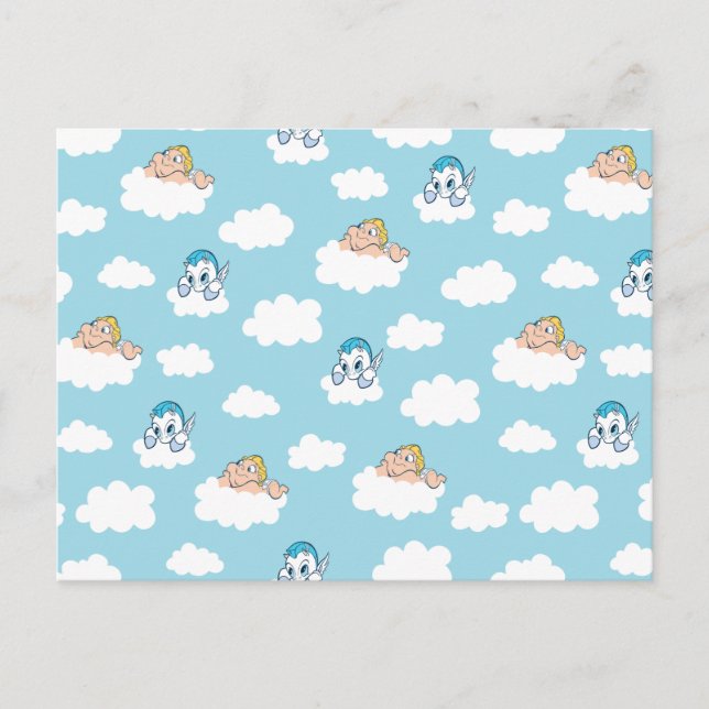 Baby Hercules and Pegasus Cloud Pattern Postcard (Front)