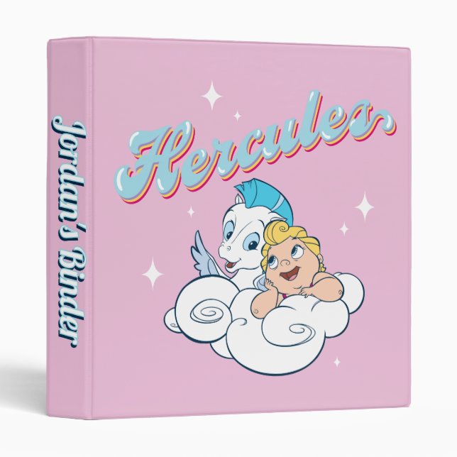 Baby Hercules and Pegasus on a Cloud 3 Ring Binder (Front/Spine)
