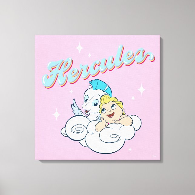 Baby Hercules and Pegasus on a Cloud Canvas Print (Front)