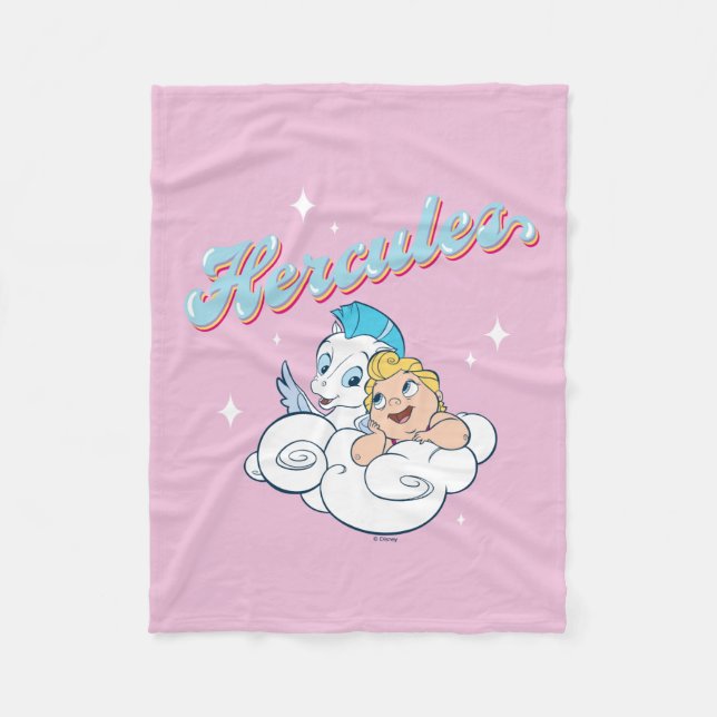 Baby Hercules and Pegasus on a Cloud Fleece Blanke Blanket (Front)