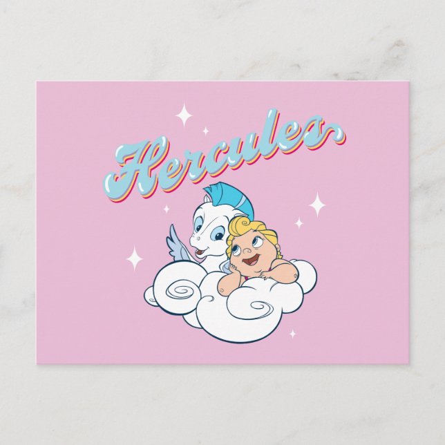 Baby Hercules and Pegasus on a Cloud Postcard (Front)