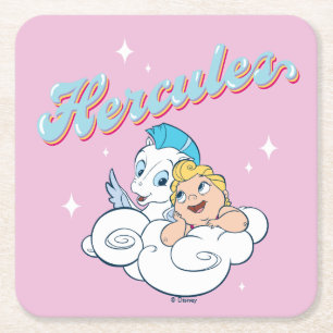 Baby Hercules and Pegasus on a Cloud Square Paper  Coaster