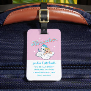 Baby Hercules and Pegasus on a Cloud Square Sticke Luggage Tag