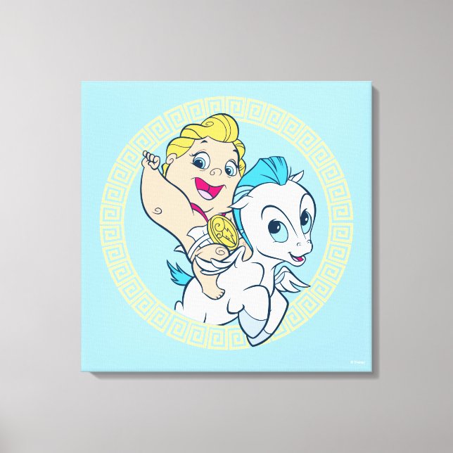Baby Hercules Riding Pegasus Canvas Print (Front)