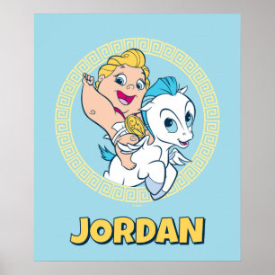 Baby Hercules Riding Pegasus Poster
