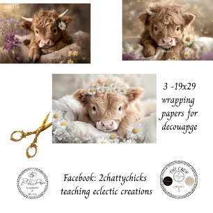 Baby Highland Calves Floral Daises 3-2x19 sheets 