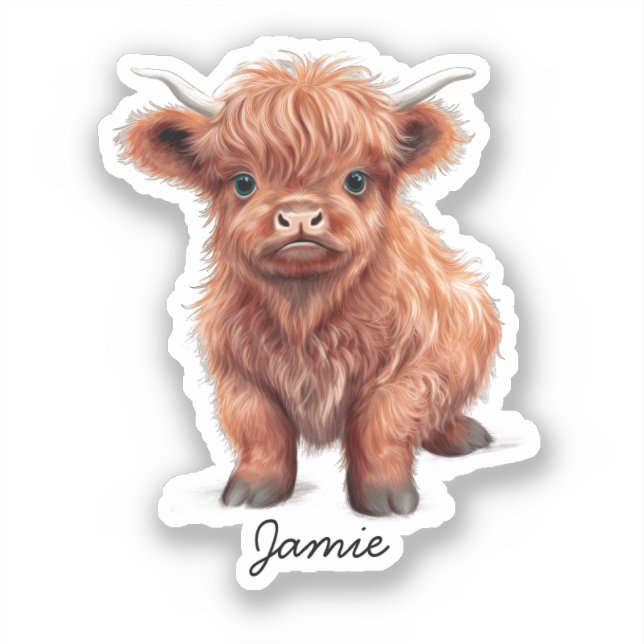 Baby Highland Cow Custom Name  (Front)