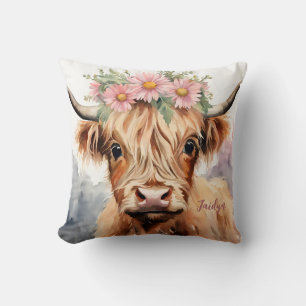 Baby Highland Cow Throw Pillow