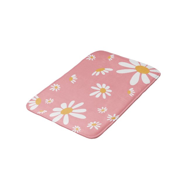 Baby Hippie Pink Daisy Bath Mat (Angled)
