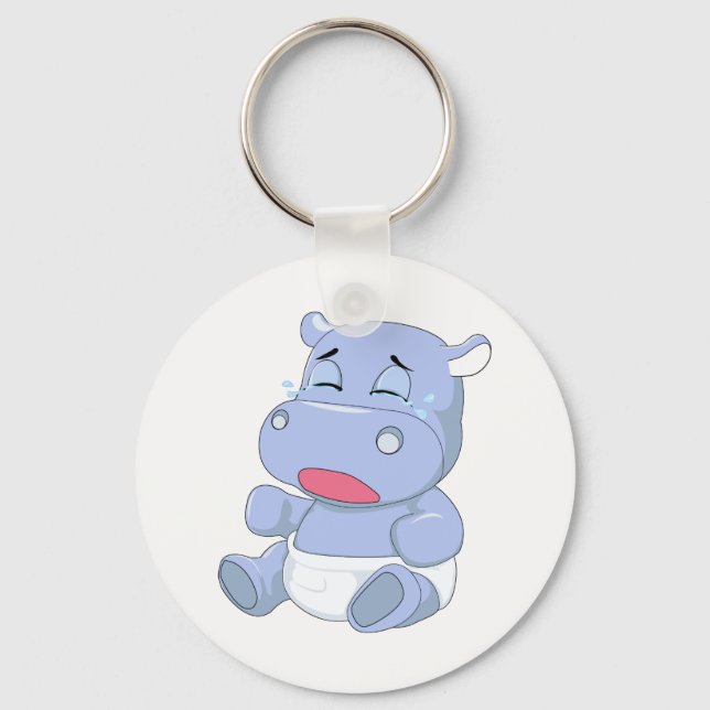 Baby Hippo Crying Keychain (Front)