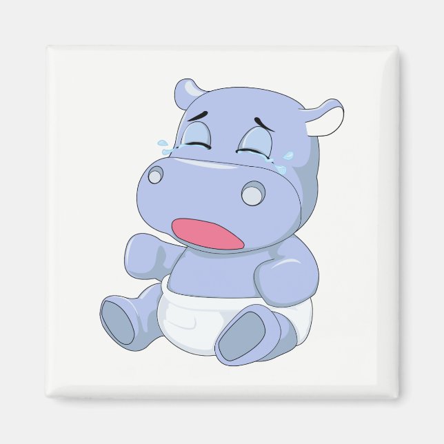 Baby Hippo Crying Magnet (Front)