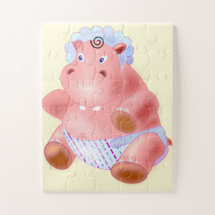 Baby Hippo Jigsaw Puzzle Cartoon