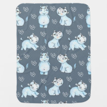 Baby Hippo nursery blanket