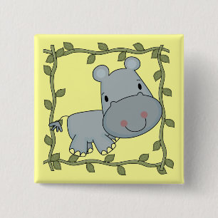 Baby Hippo T-shirts and Gifts 2 Inch Square Button