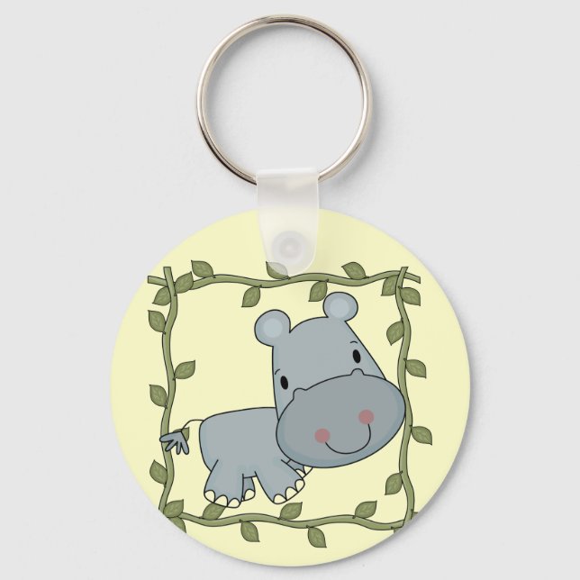 Baby Hippo T-shirts and Gifts Keychain (Front)