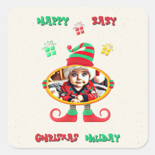 Baby Holiday Square Sticker