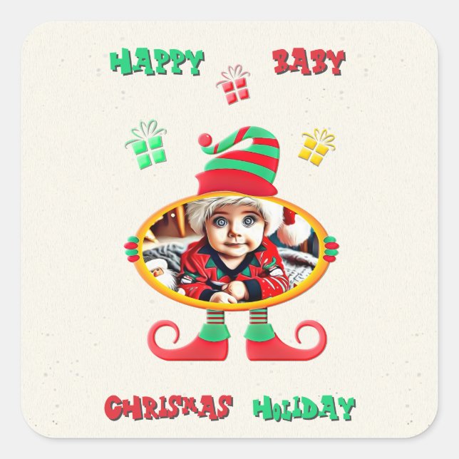 Baby Holiday Square Sticker (Front)